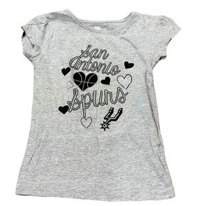 Girls NBA San Antonio Spurs basketball Tshirt 90 percent cotton size 4T 3X gray